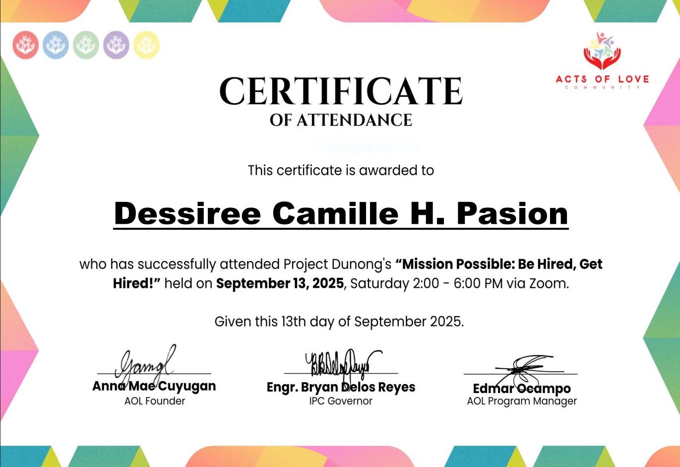 Certificate - AOL PDF