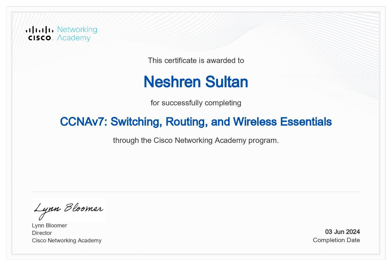 CCNAv7: Switching, Routing, and Wireless Essentials